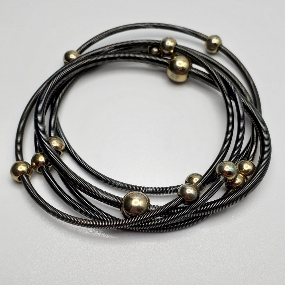 Set of Stretchy Dark Grey Bangle Bracelets